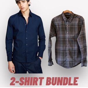 🕺🐠Theory & NWT Sisley button down shirts bundle blue plaid Small